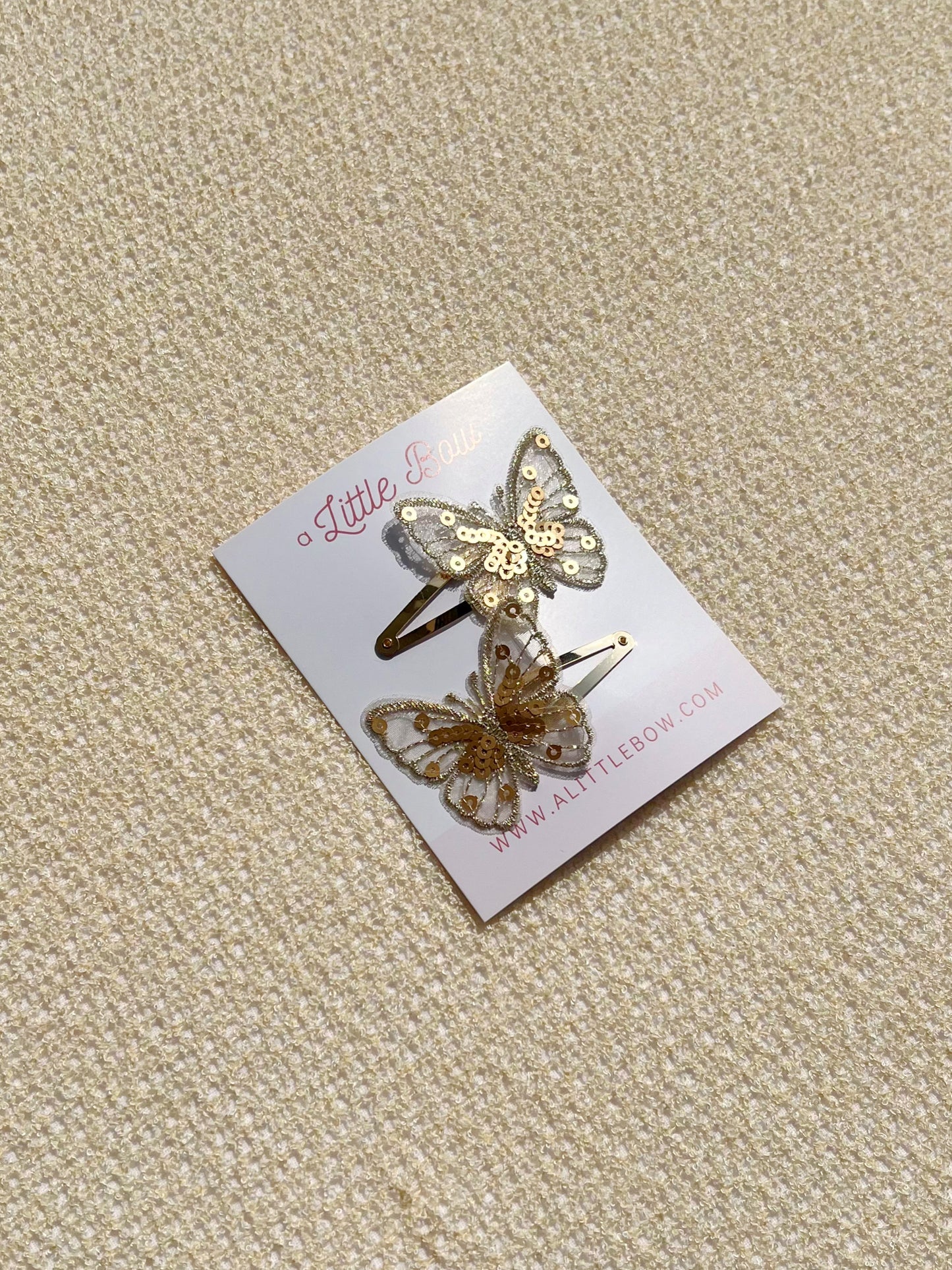 BUTTERFLY CLIP // Gold Sequins