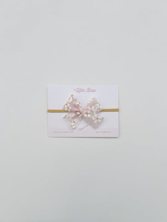 MINI PHOEBE BOW // Pink Flower Tulle