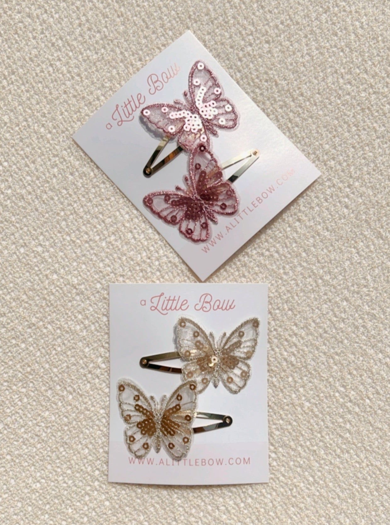 BUTTERFLY CLIP // Pink Sequins