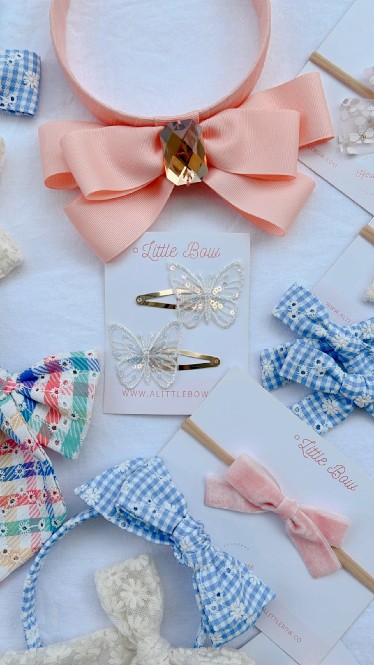 BUTTERFLY CLIP // White Sequins